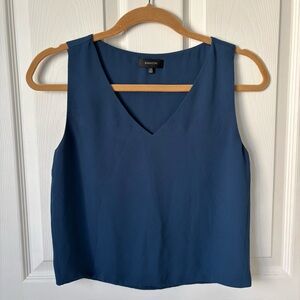 Aritzia Babaton Blue V-Neck Crop Tank Top